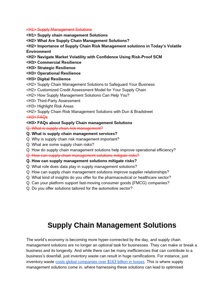 D&B September - Supply Chain Management Solutions | PDF | Supply Chain ...