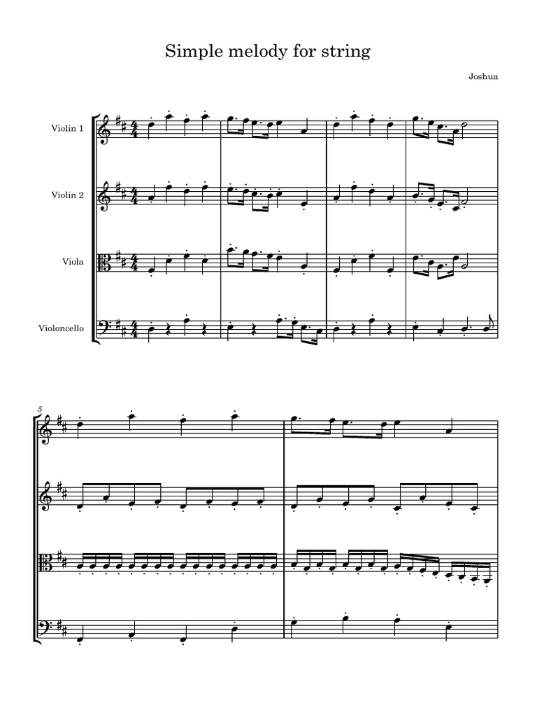 01 - 总谱 - Simple Melody for String | PDF