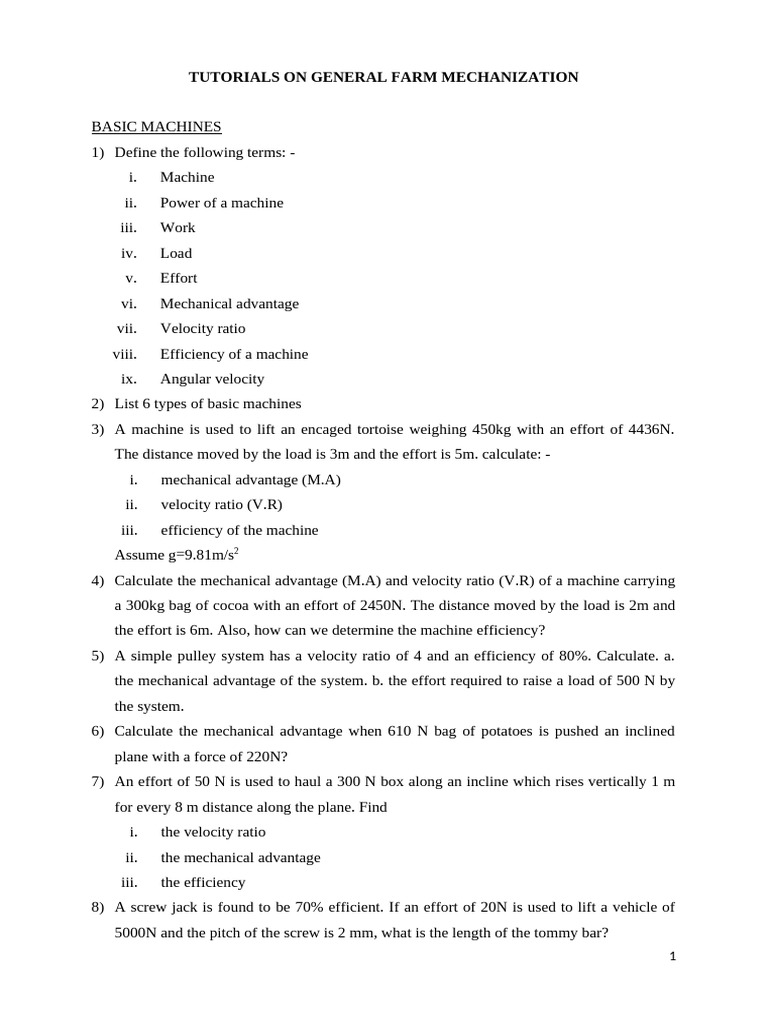 Farm Mechanization Tutorials Guide | PDF | Tractor | Machines