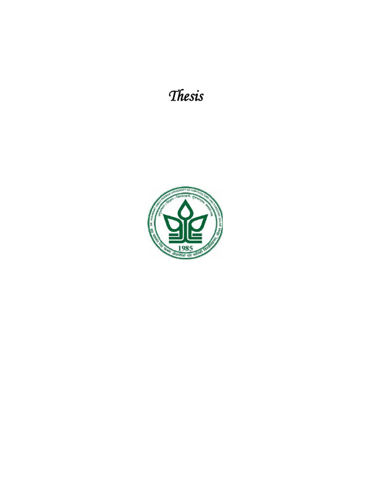M.Sc. Thesis Pradeep Puria | PDF | Agriculture | Soil