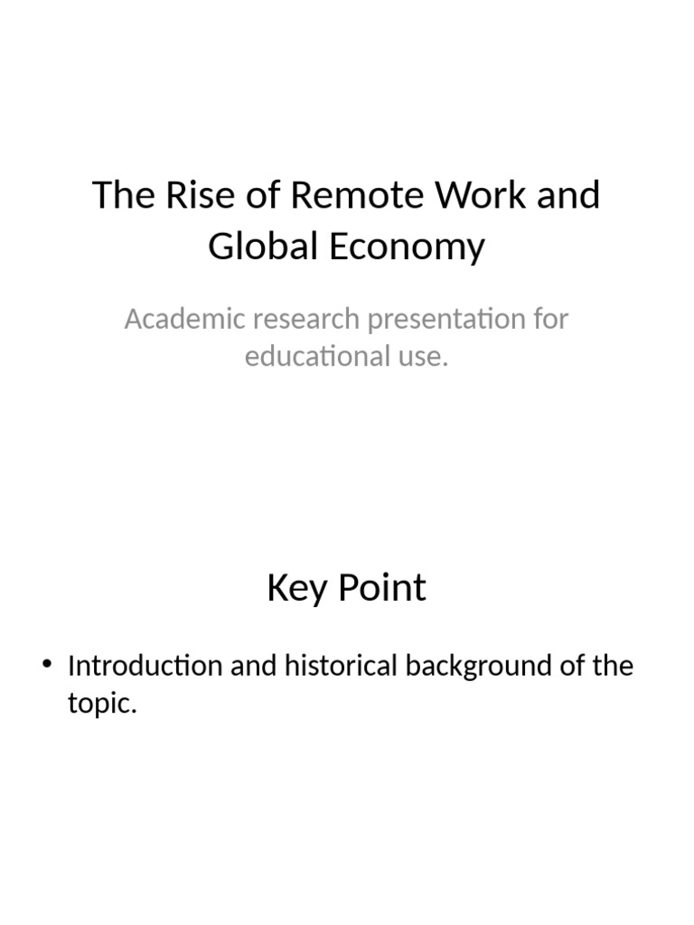 Remote Work Economy Presentation | PDF