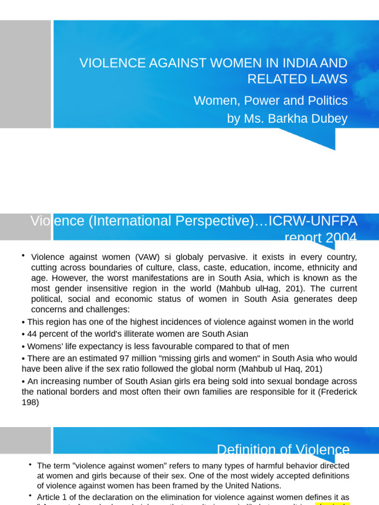 Violence Against Women in India: Laws & Stats | PDF | Kidnapping ...