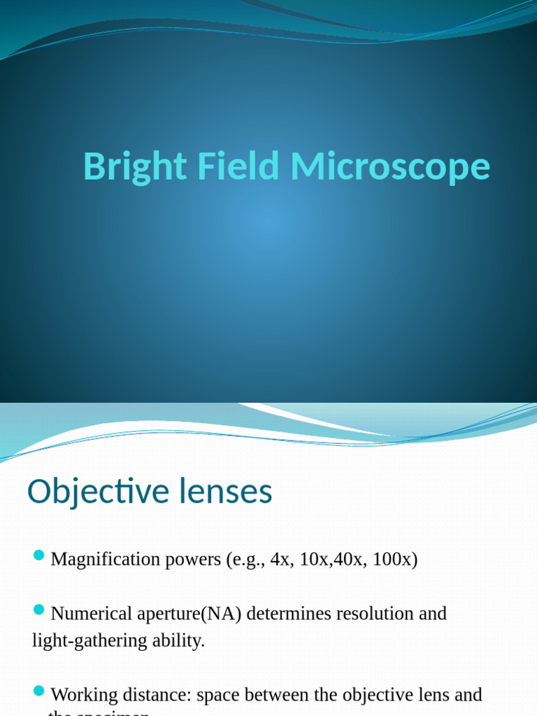 Bright Field Microscope Components Guide | PDF