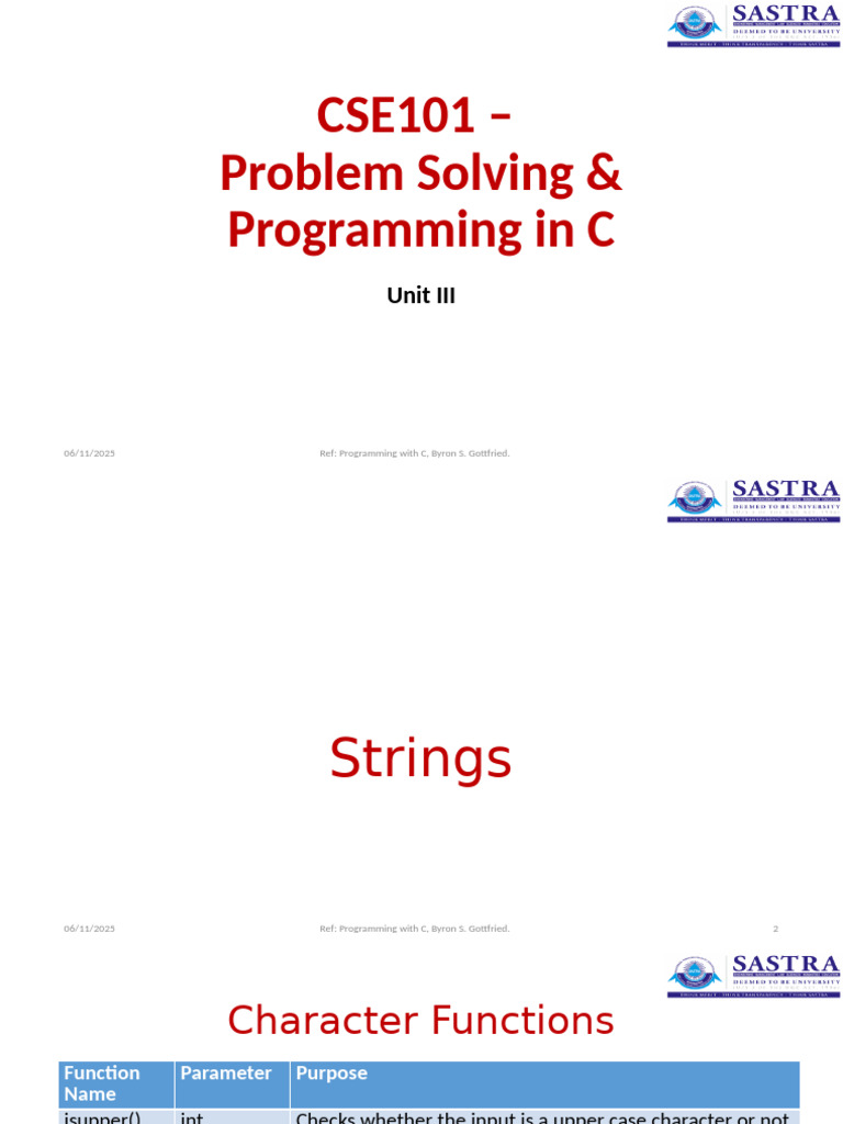 C Programming: String Functions Guide | PDF | String (Computer Science ...