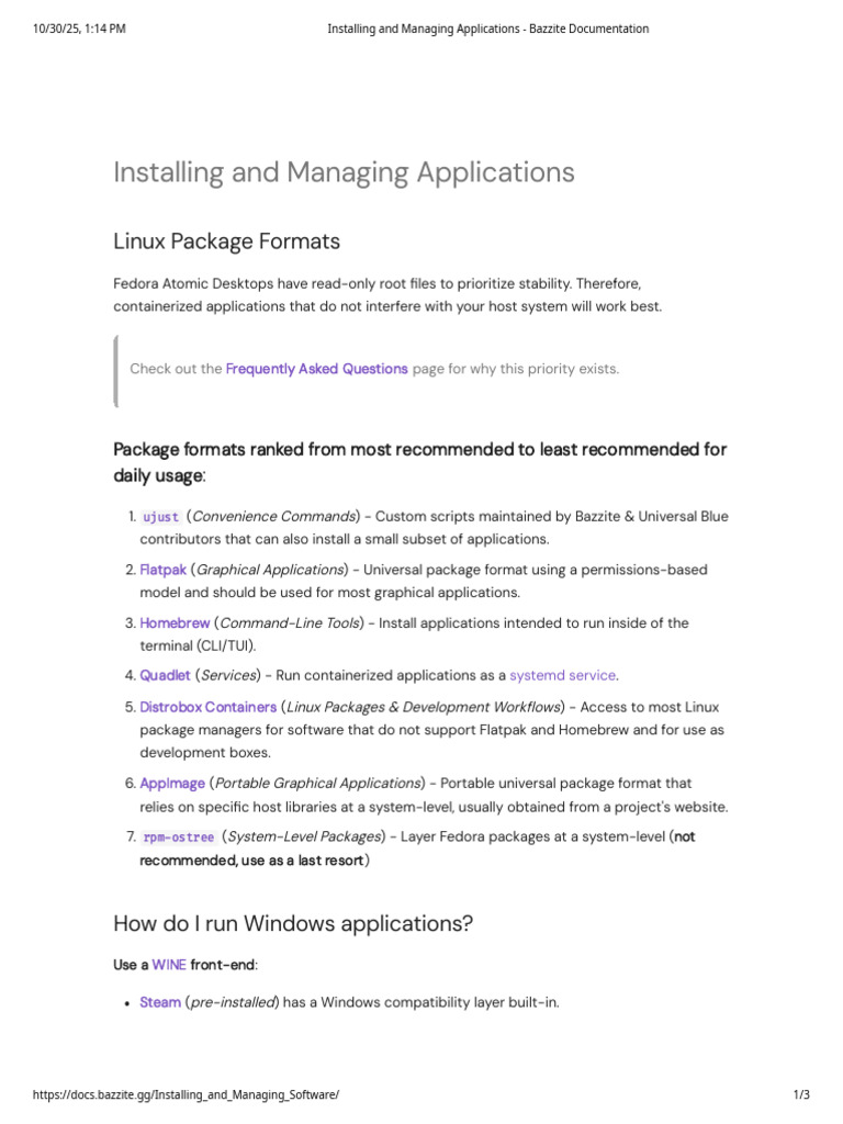 Bazzite Application Installation Guide | PDF | Linux | Microsoft Windows
