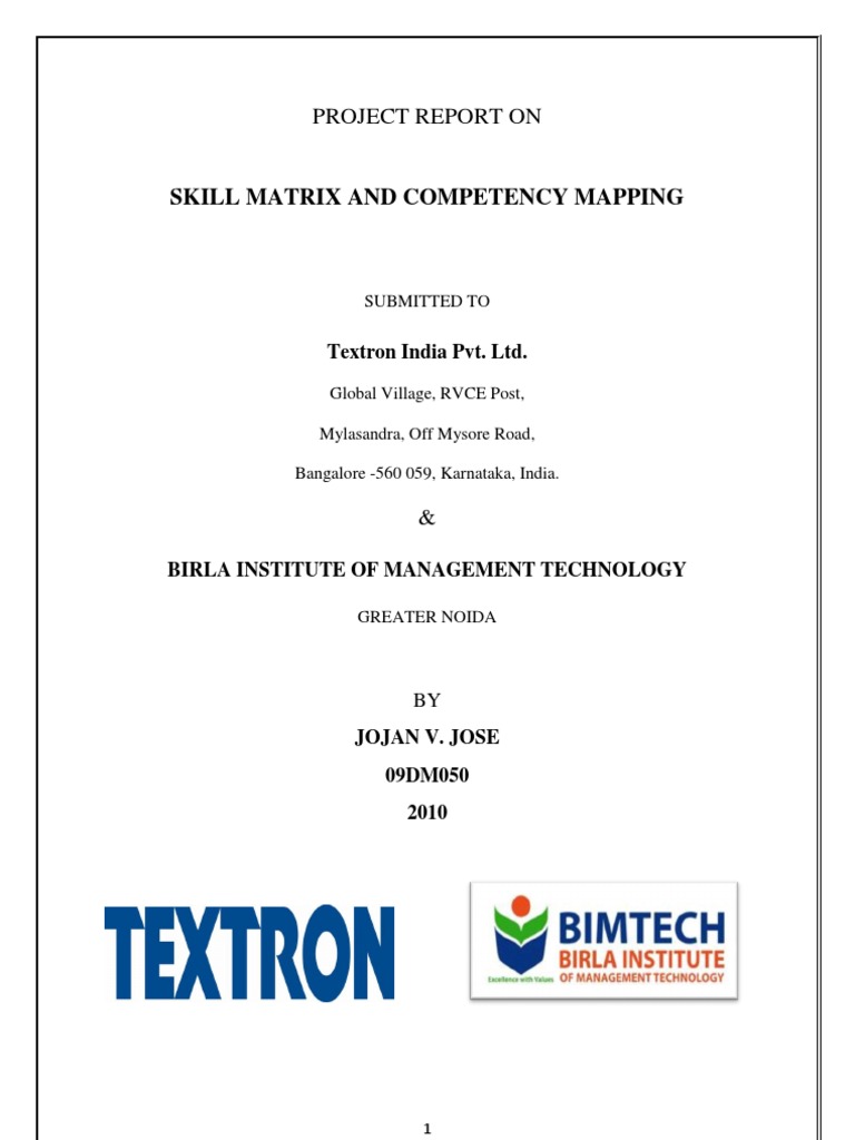 Skill Matrix and Competency Mapping Report | PDF | Cessna | Competence ...