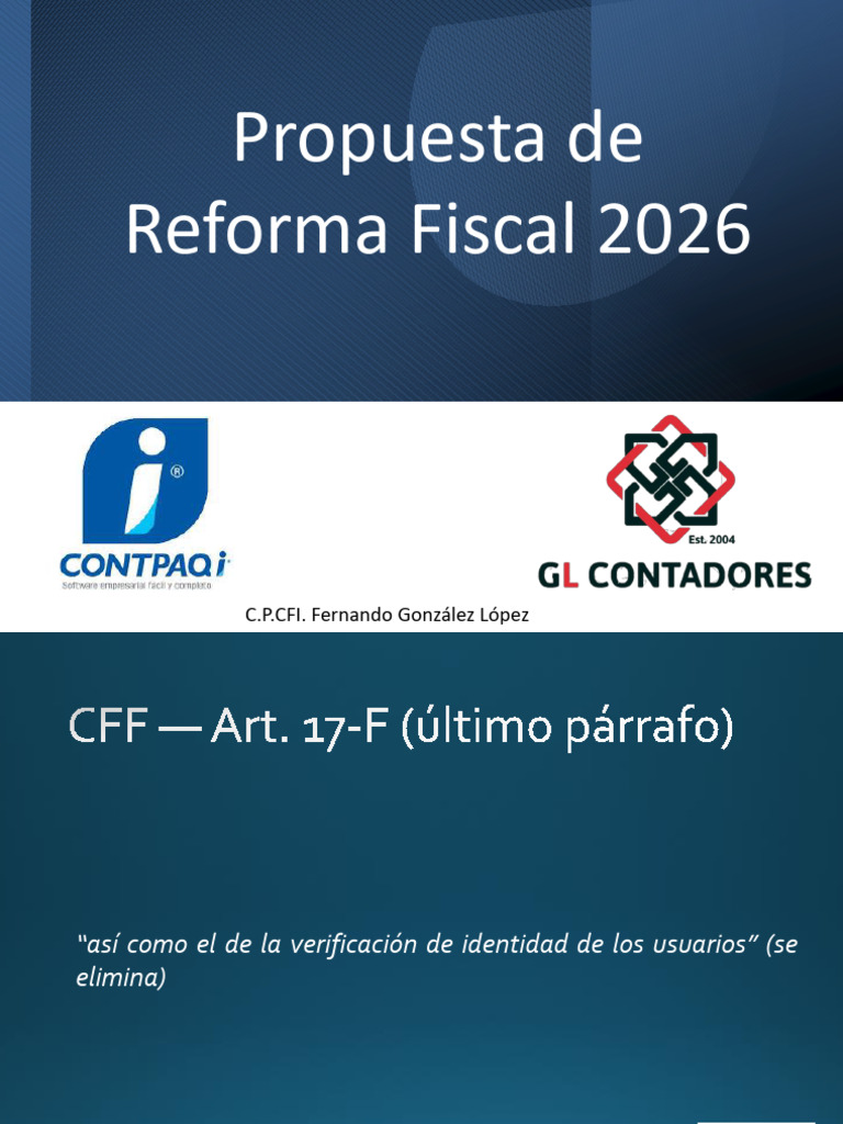 Propuesta Reforma Fiscal 2026 | PDF