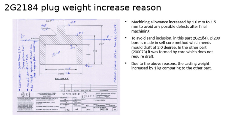 2G2184 Plug Weight Increase Explained | PDF