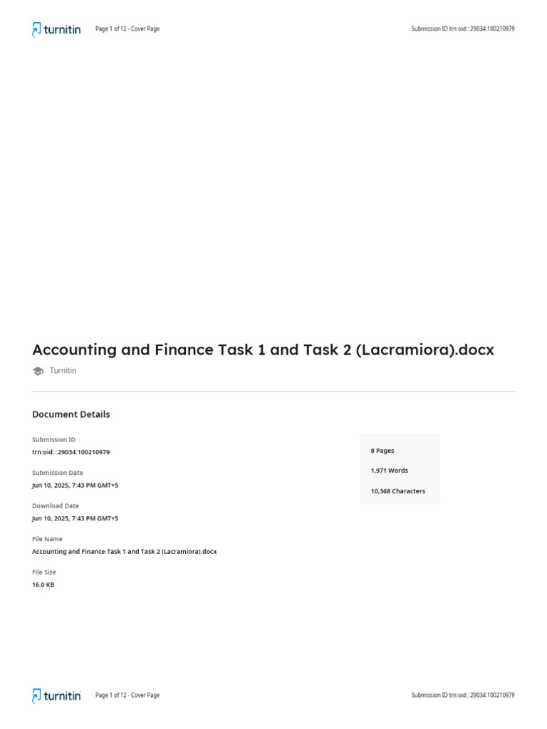 Accounting and Finance Overview Tasks | PDF | Citation | Computing