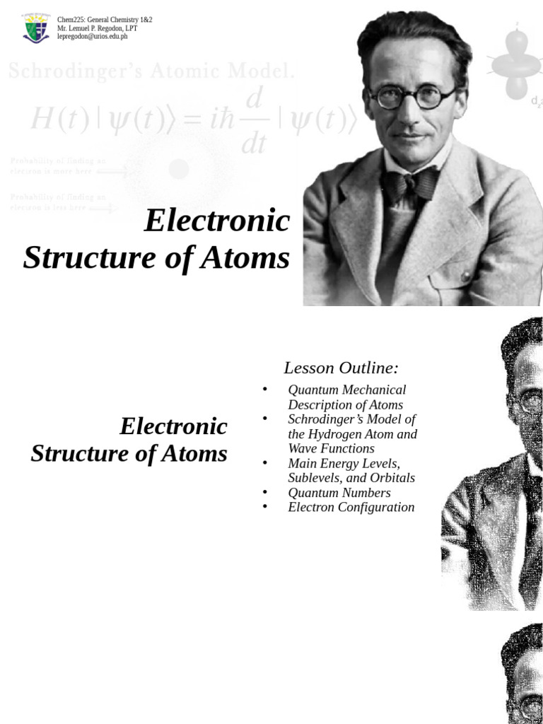 Electronic Structure of Atoms | PDF | Atomic Orbital | Electron ...
