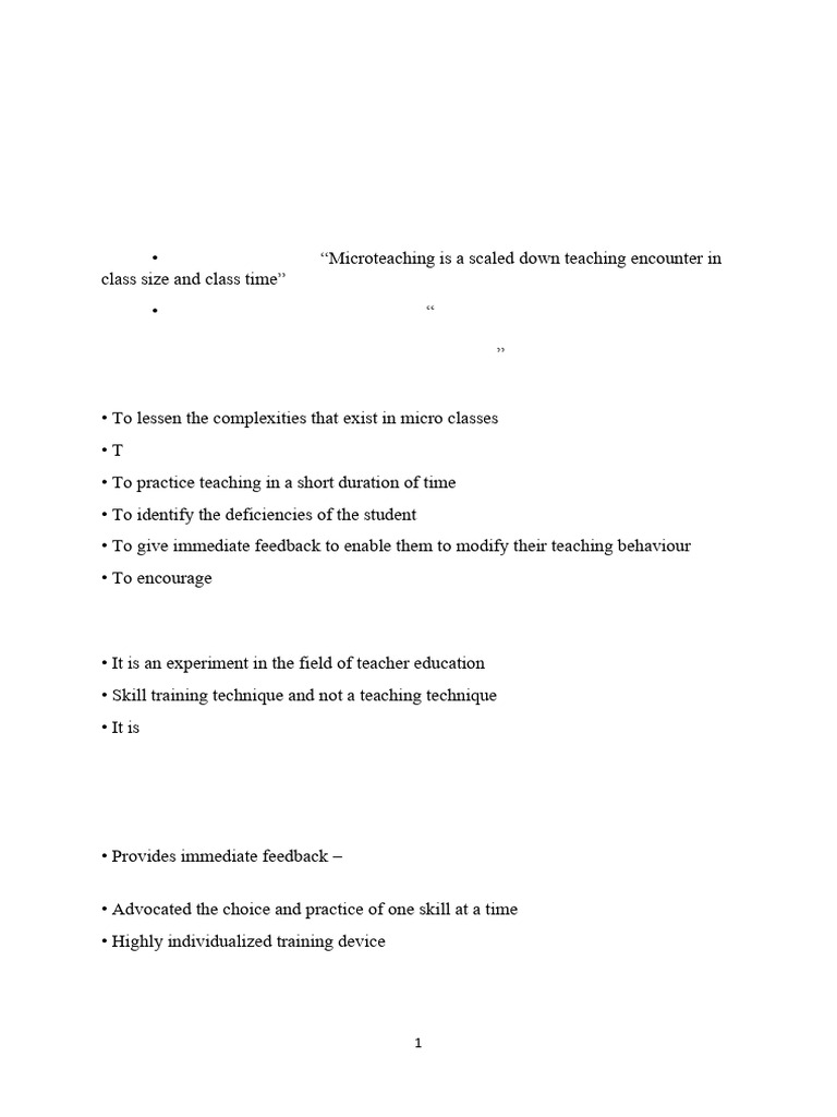 Understanding Microteaching Techniques | PDF | Teachers | Teacher Education