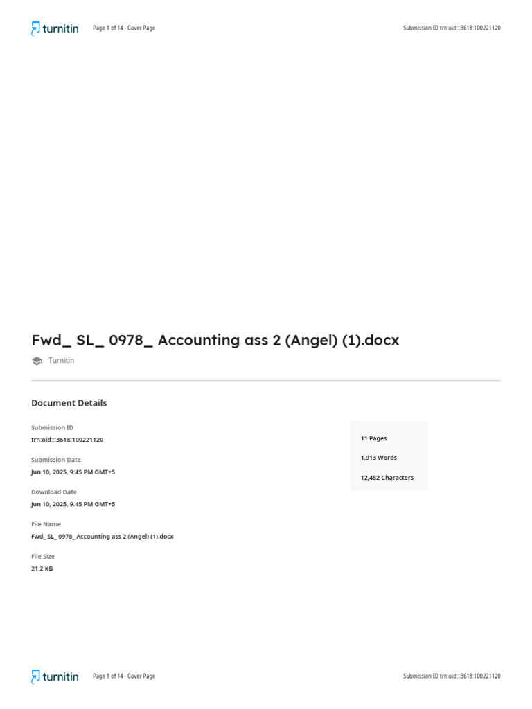 Accounting Ass 2 (Angel) - PLAG - 6% | PDF | Citation | Publishing