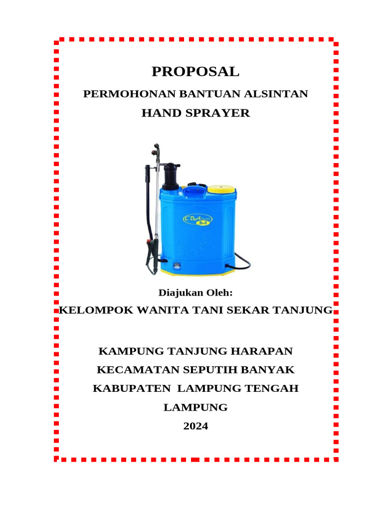Permohonan Bantuan Hand Sprayer KWT | PDF