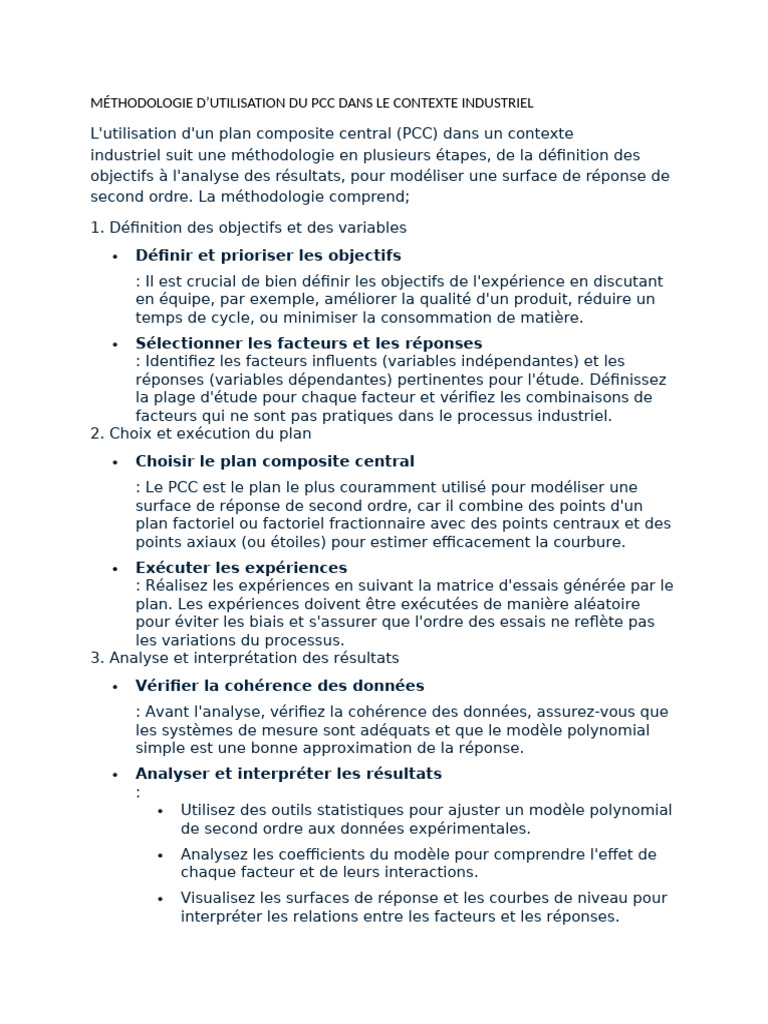 Méthodologie PCC en Industrie: Guide Pratique | PDF | Modèle ...