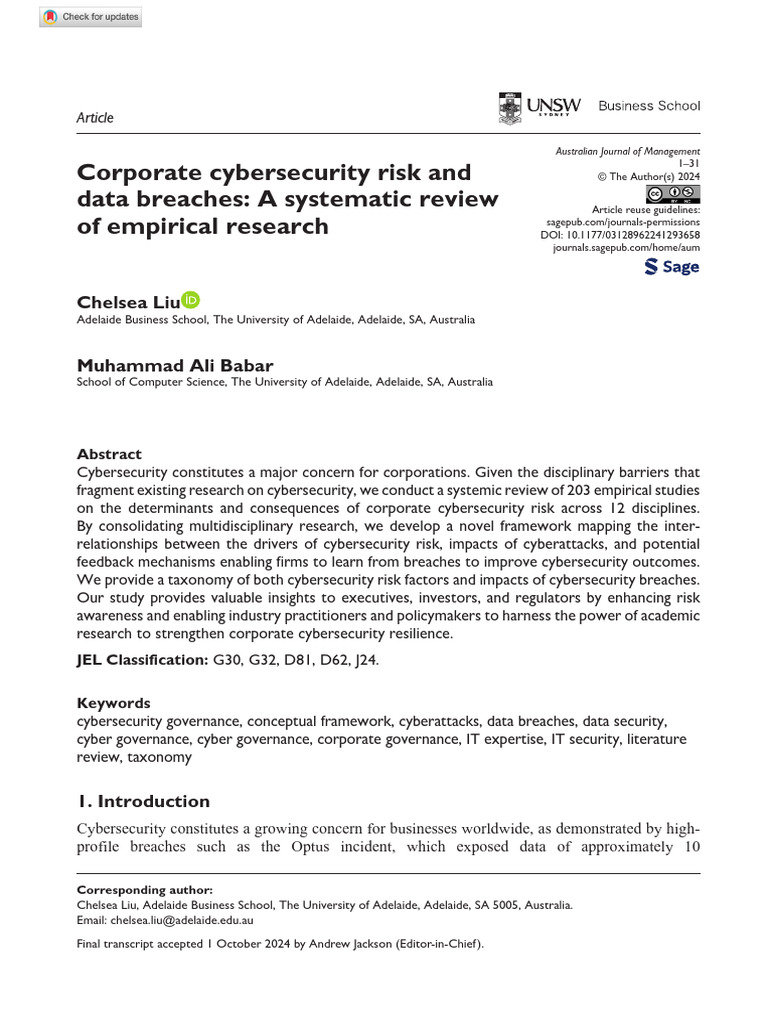Corporate Cybersecurity Risk Review | PDF | Computer Security | Security