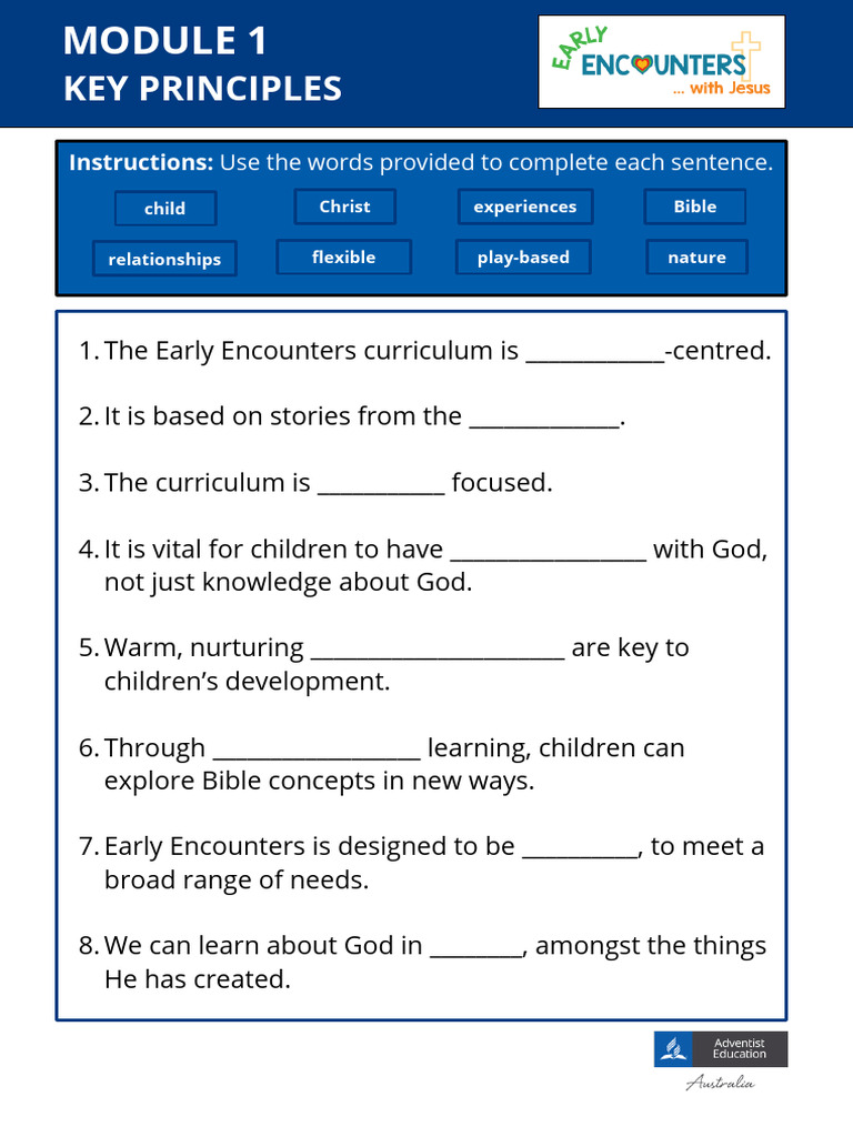 Early Encounters Curriculum Overview | PDF