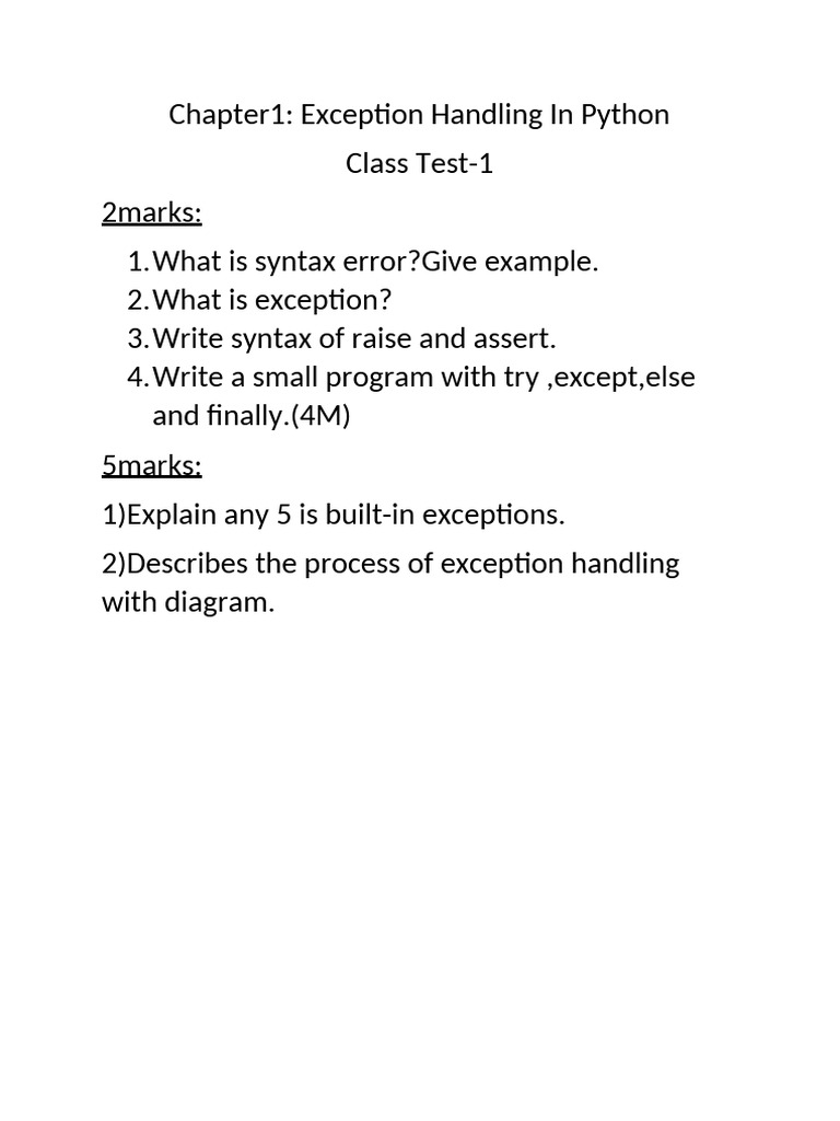 Python Exception Handling Basics | PDF