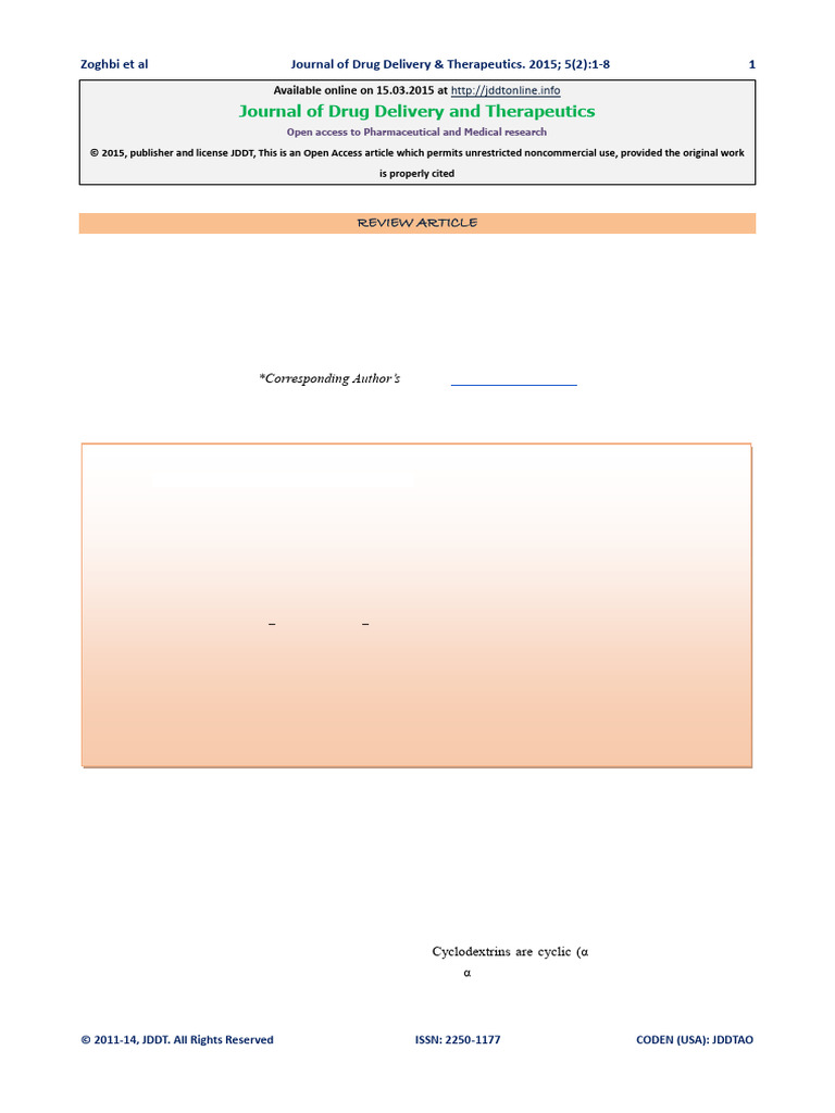 Carvedilol Solubility Enhancement by Inclusion Complexation and Solid ...