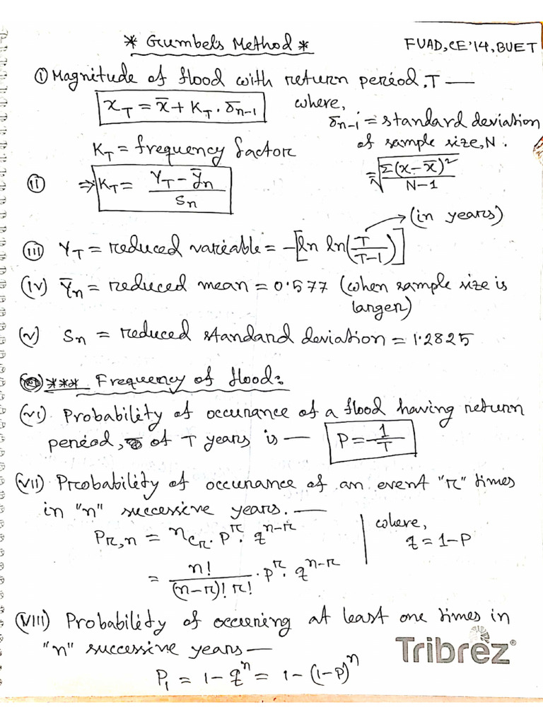 Gumbel Method and Flood Frequency Analysis | PDF