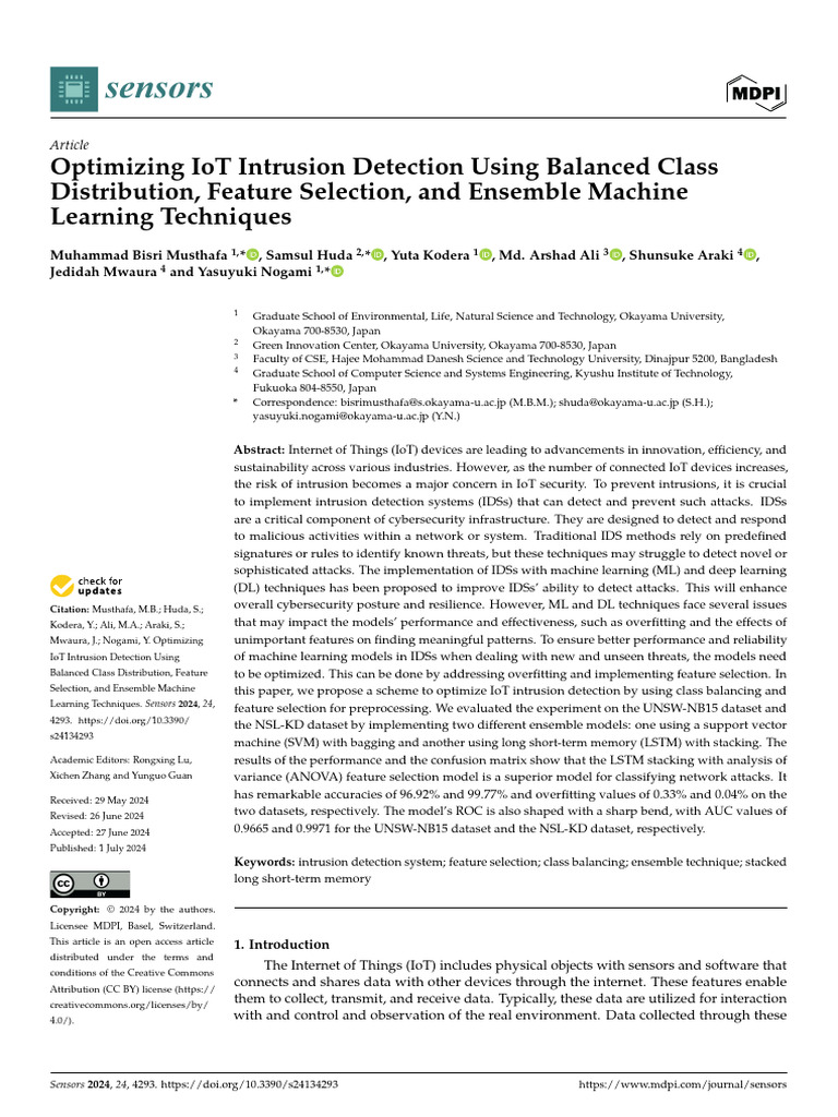 IoT Intrusion Detection Optimization Techniques | PDF | Support Vector ...