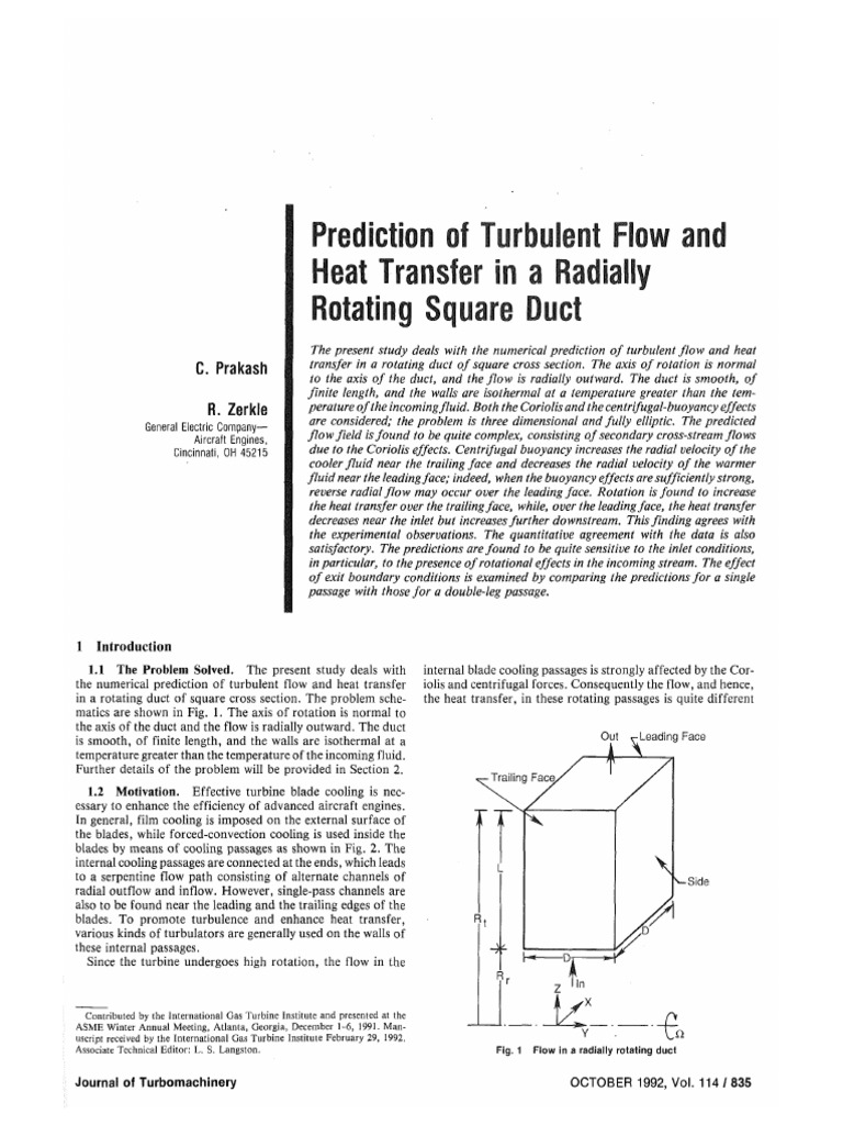 Turbulent Flow in Rotating Square Duct | PDF | Turbulence | Fluid Dynamics