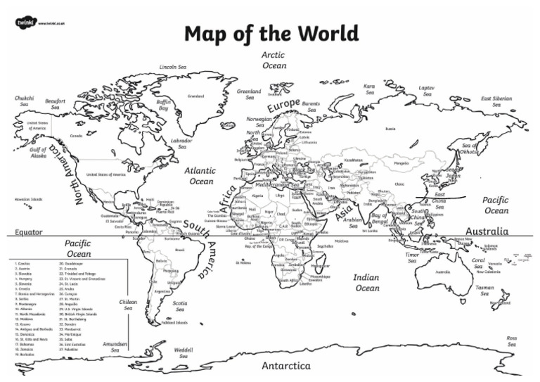 Detailed World Map Outline | PDF