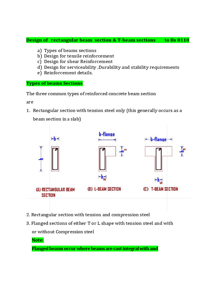 Topic 6-Design of Rectangular Beam Section Flanged Beams to Bs 8110 ...