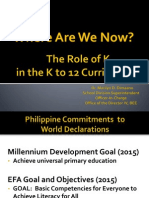 DEPED 2012 - K TO 12 - Where Are We Now, K in K to 12