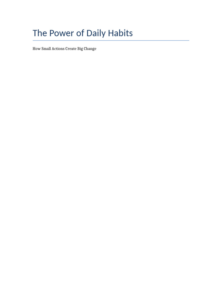 Daily Habits for Lasting Change | PDF