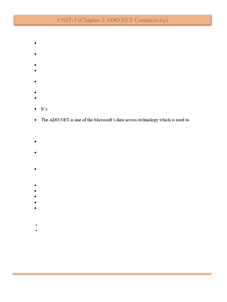 ADO.NET Connectivity Overview | PDF | Active X Data Objects | Databases