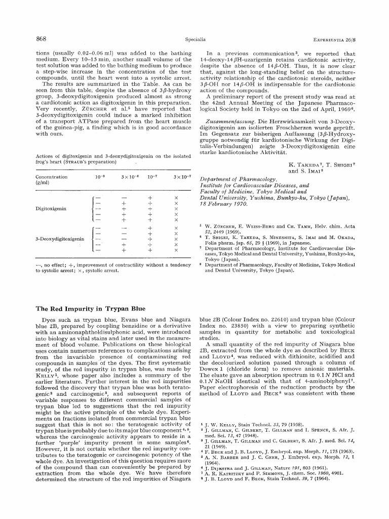 Red Impurity of Trypan Blue | PDF | Developmental Biology | Anatomy