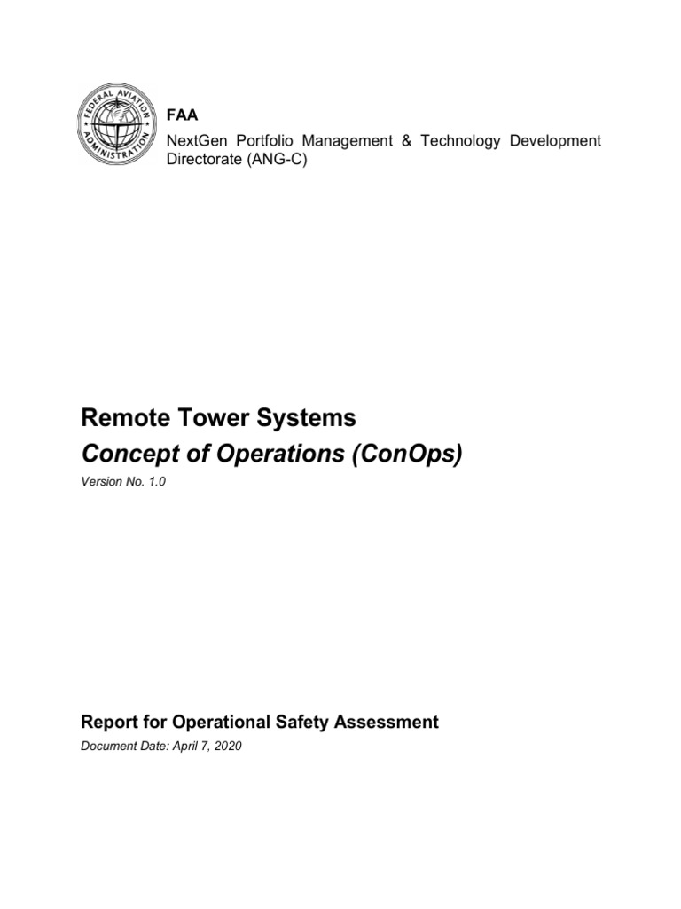 Remote Tower Systems ConOps Report | PDF | Air Traffic Control | Visual ...