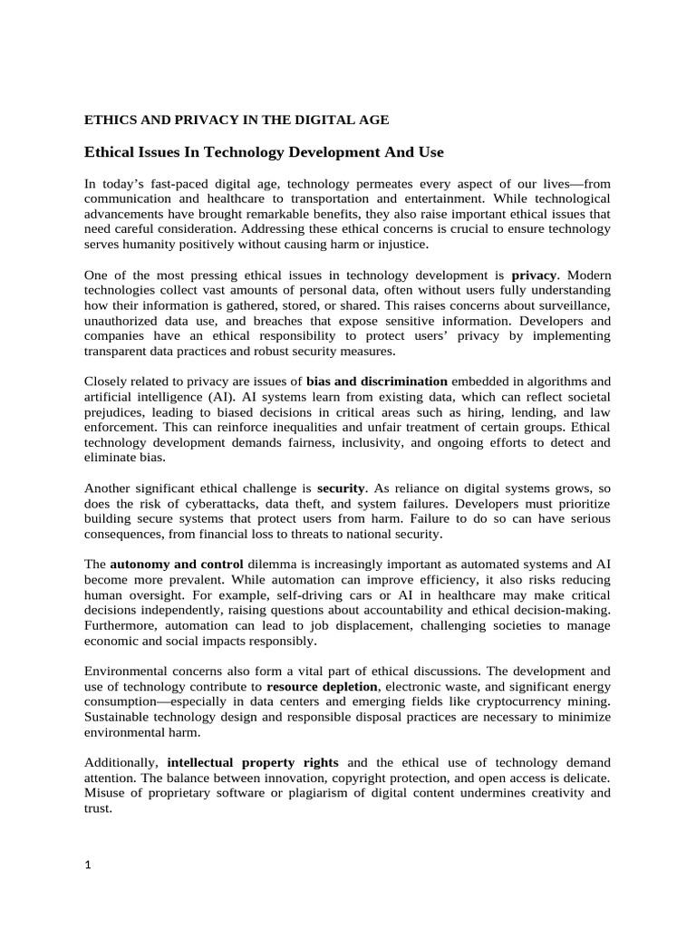 Ethics of Privacy in Digital Technology | PDF | Privacy | Facebook