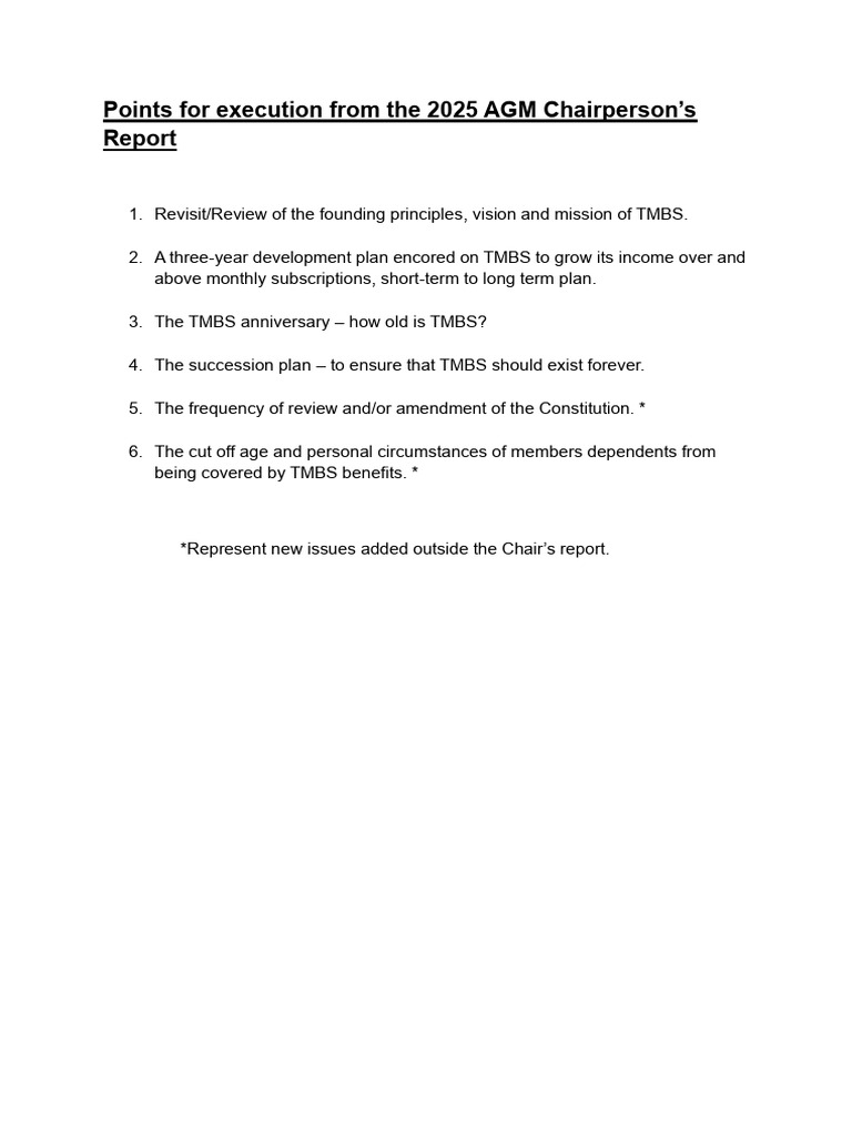 2025 AGM Chairperson's Key Points | PDF