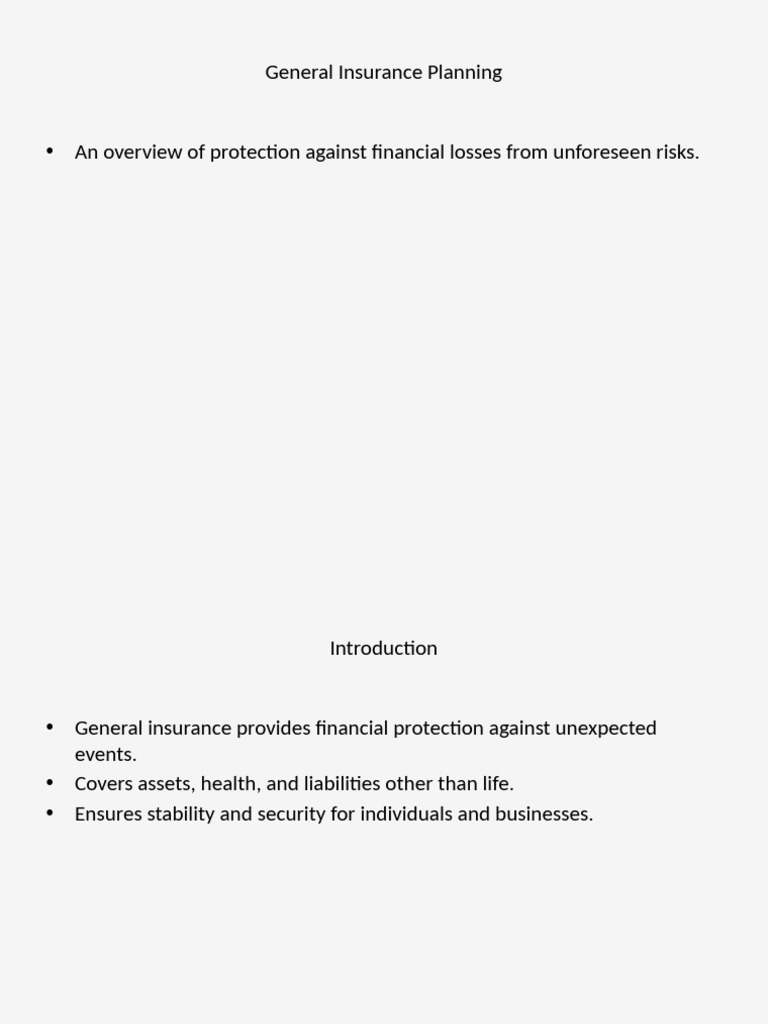 General Insurance Planning Presentation | PDF