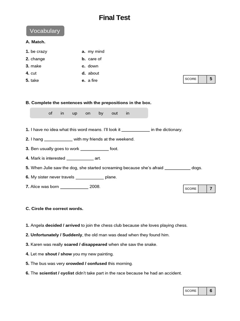 Get To The Top 2 - Revised - Final Test | PDF