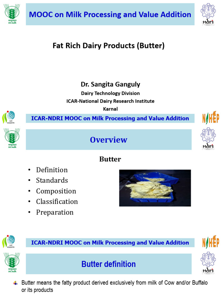 Milk Processing: Butter Production Guide | PDF | Butter | Milk