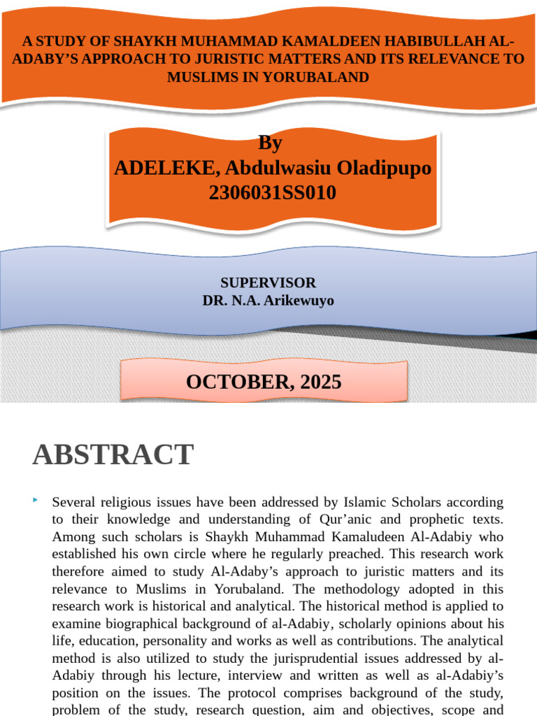 Al-Adaby's Juristic Approach in Yorubaland | PDF | Quran | Islam