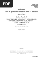 Is 4326 1993 - Code of Practice For Earthquake Resistant Design and Construction of Buildings