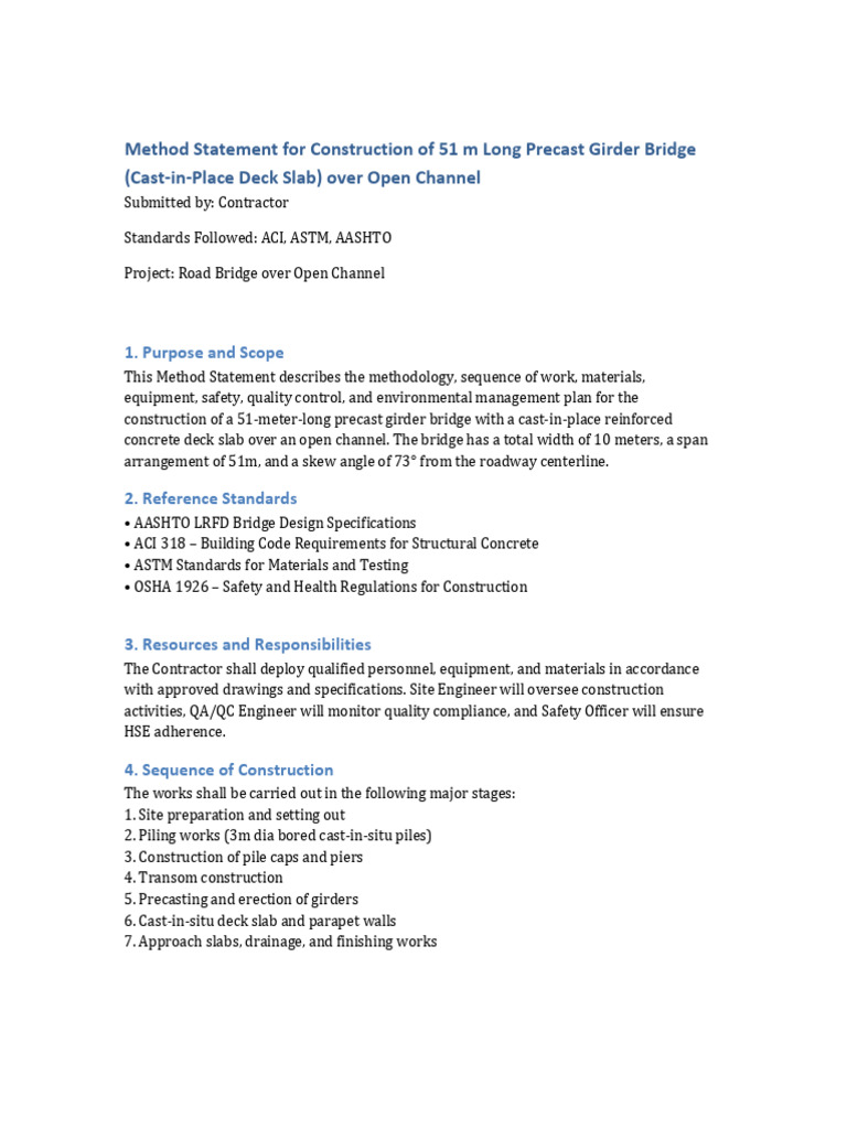 Precast Girder Bridge Construction Method | PDF | Concrete | Precast ...