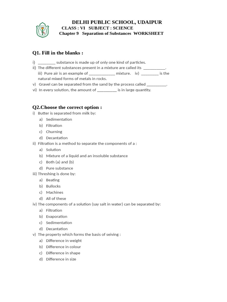 Ch9 Separation of Substances | PDF | Filtration | Mixture