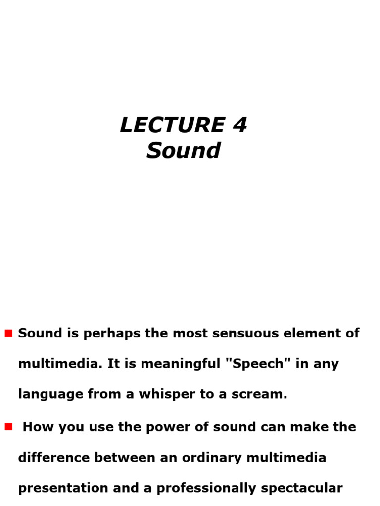 Lecture 5 Sound | PDF | Sound | Pitch (Music)