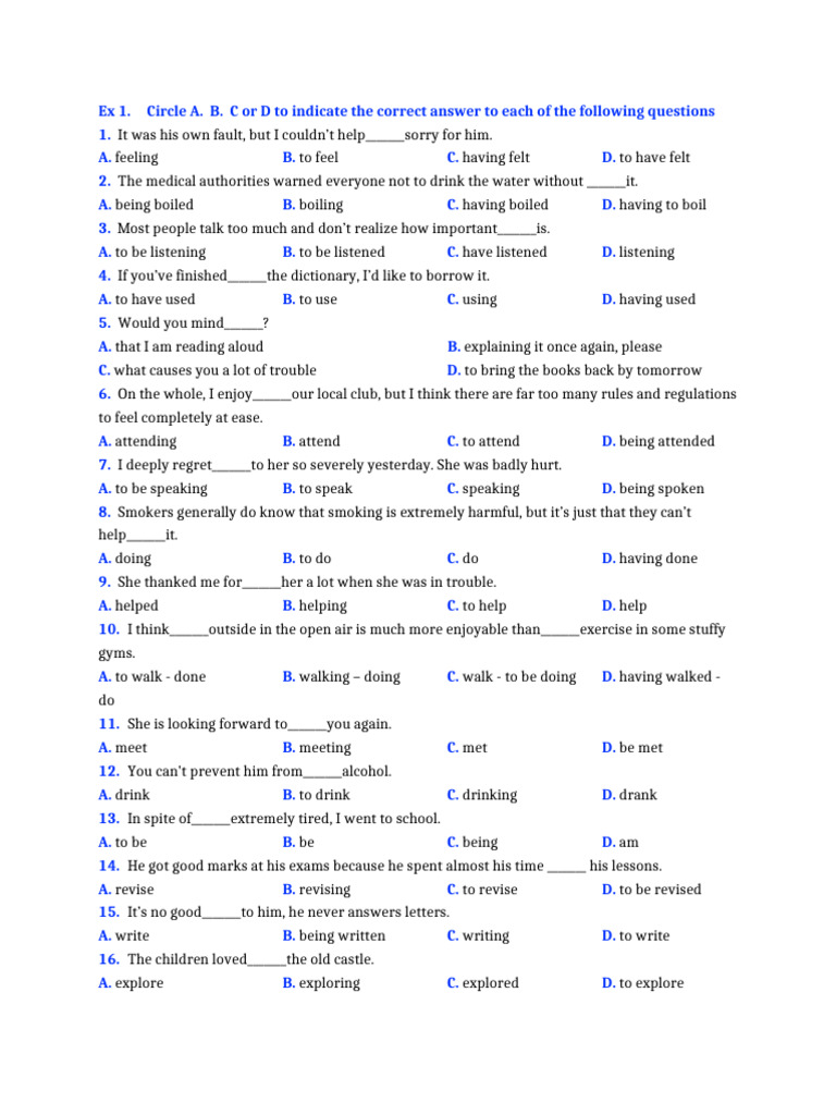 English Grammar Practice: Verb Forms | PDF
