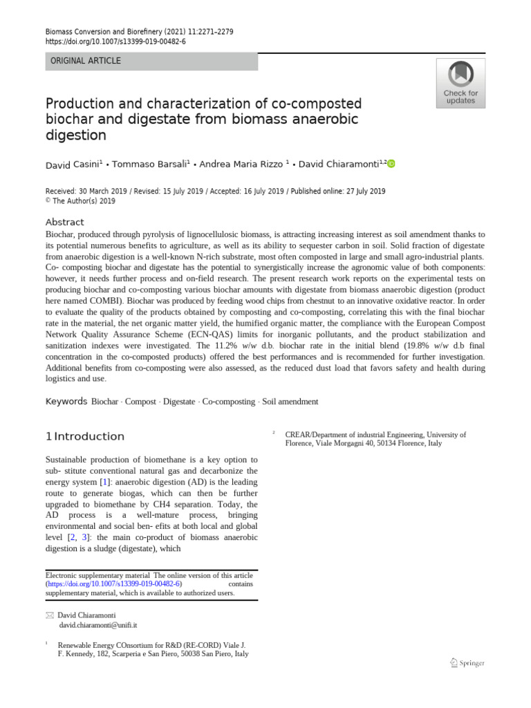 Biomass Conversion and Biorefinery | PDF | Anaerobic Digestion | Compost
