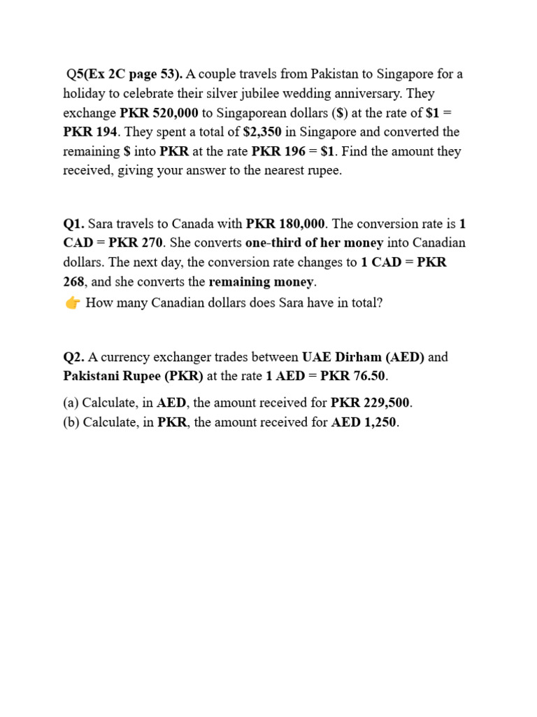 5 (Ex 2C Page 53) - PKR 520,000 $ $1 PKR 194 $2,350 $ PKR PKR 196 $1 | PDF
