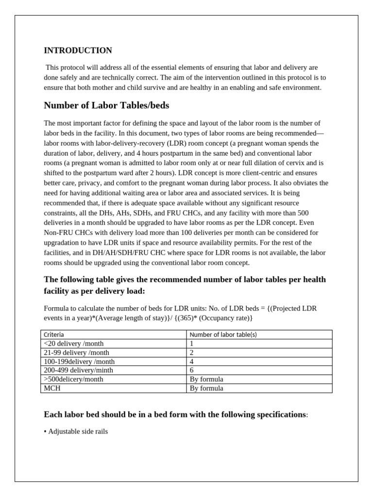 Labour Room Protocol(4) | PDF | Childbirth | Hand Washing