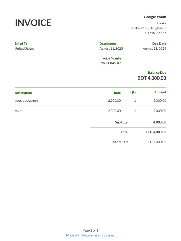 Invoice INV-00045346 | PDF