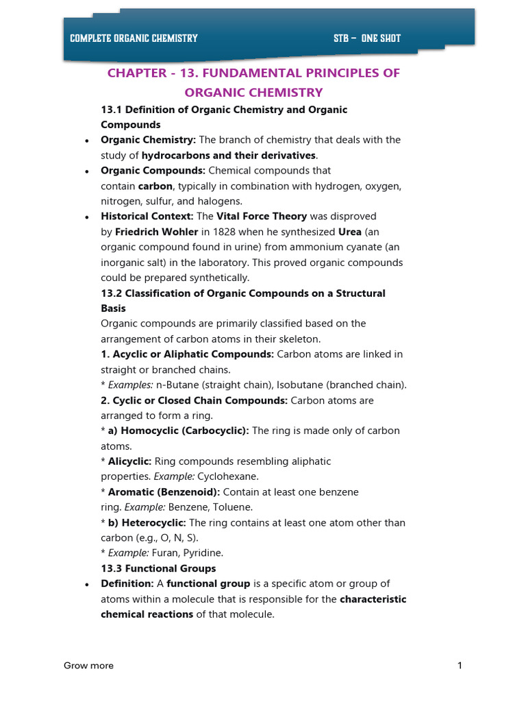 Organic Chemistry Chapter Overview | PDF | Aldehyde | Ketone