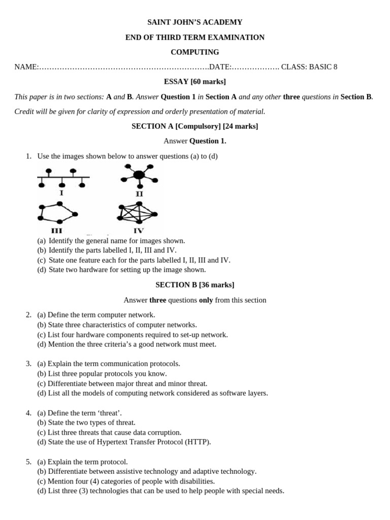 Basic 8 Computing Exam Paper | PDF | Icon (Computing) | Graphical User ...