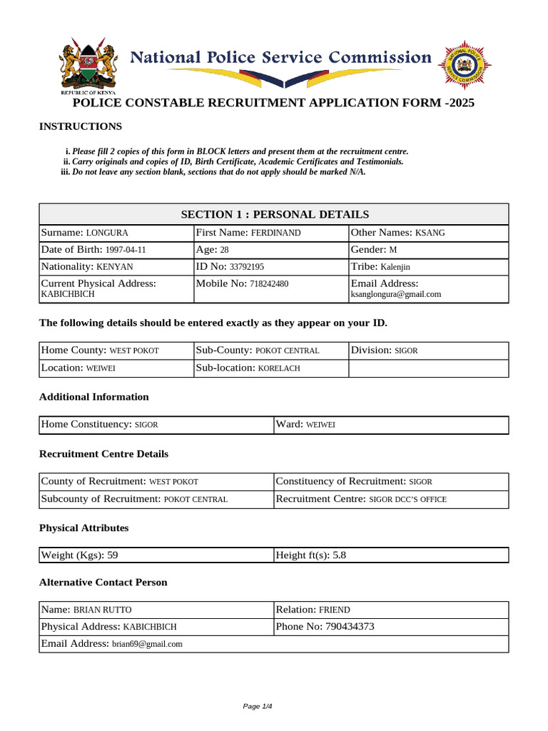 Application Form 33792195-1 | PDF